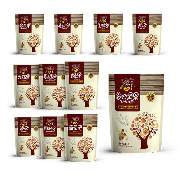 河北米粒-坚果干果防潮食品包装袋镀铝开窗自立袋每日坚果系列