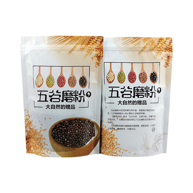 河北米粒-防潮食品拉链袋五谷杂粮磨粉镀铝自立袋