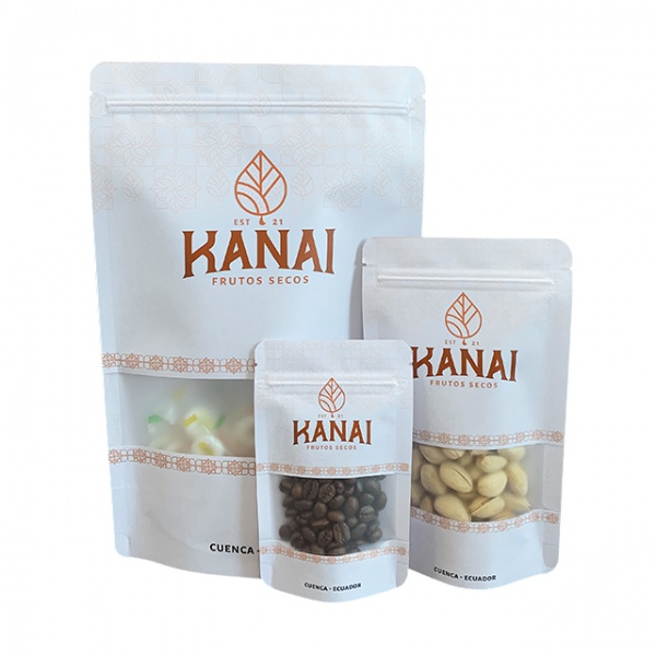 河北米粒-客户定制Logo白牛皮纸开窗食品包装袋厂家直销