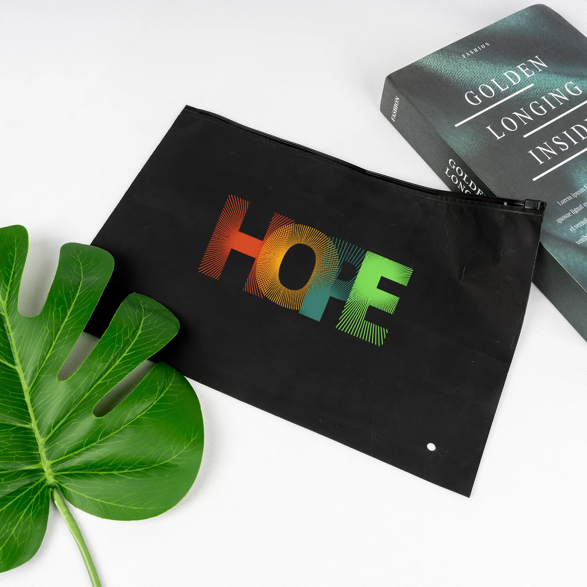 Custom Printing Plastic Frosted Zipper Bag Matte Black Zip Lock Packaging Bag For Clothes