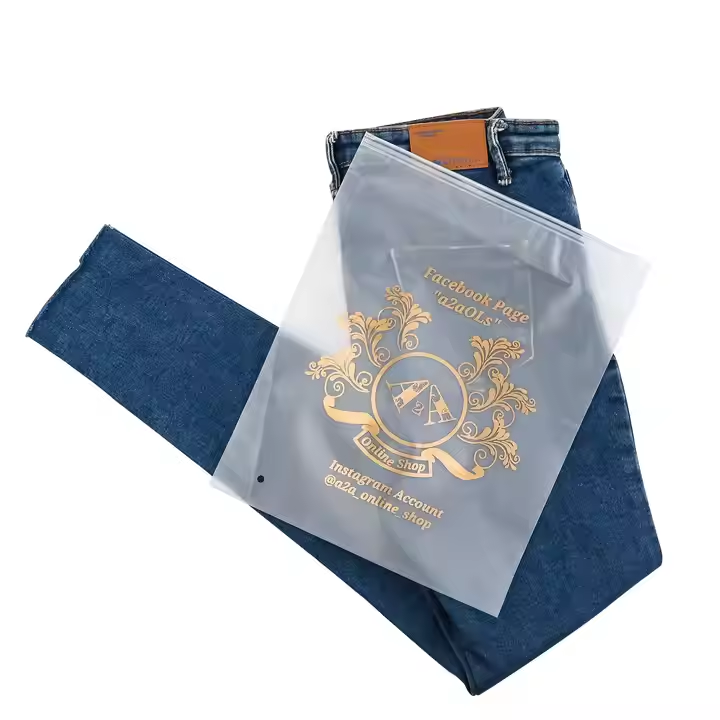 Degradable Custom Printing Plastic Frosted Zipper Bag Clothing Packaging Plastic Ziplock Bag