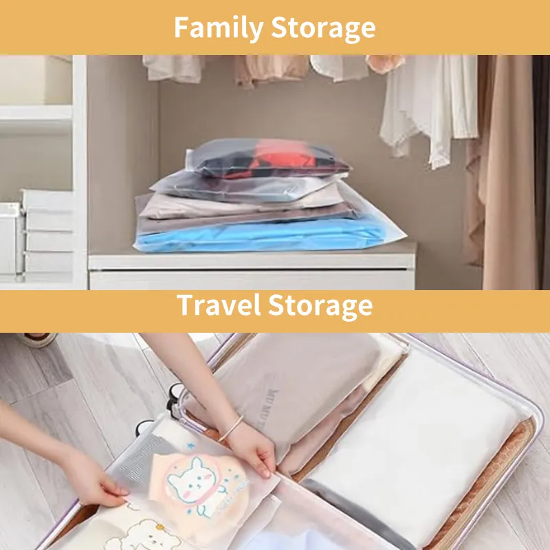 2025 Hot Matte Biodegradable Packaging Custom Cloth Clear Slider Zip Lock Bags Matte Plastic Shipping Frosted Zipper Bags