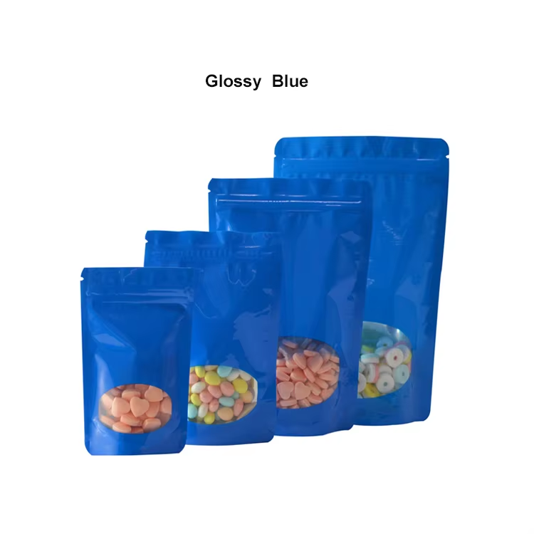 Pink Black White Smell Proof Doypack Recloseable Ziplock Stand Up Pouch Aluminium Foil Bag With Oval Window