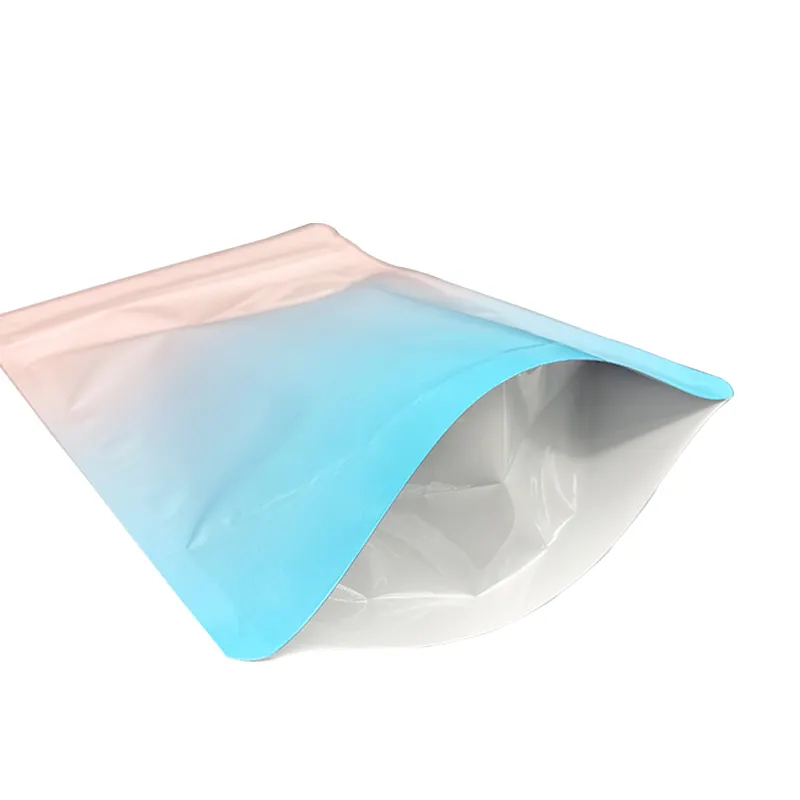 Gradient color aluminum foil bags printed packaging bag snack puffed food pouch small sachet ziplock stand up pouch