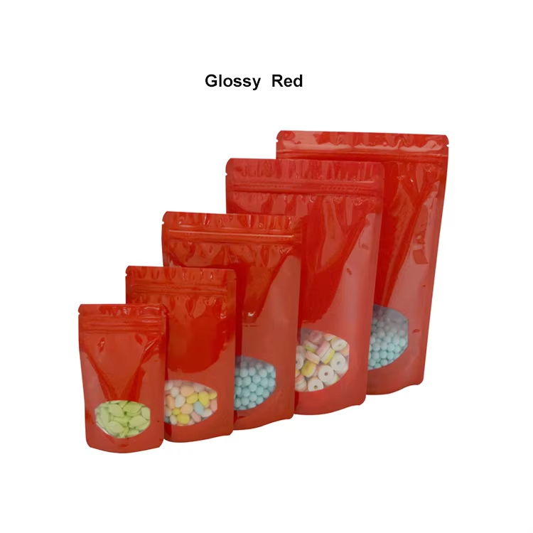 Pink Black White Smell Proof Doypack Recloseable Ziplock Stand Up Pouch Aluminium Foil Bag With Oval Window