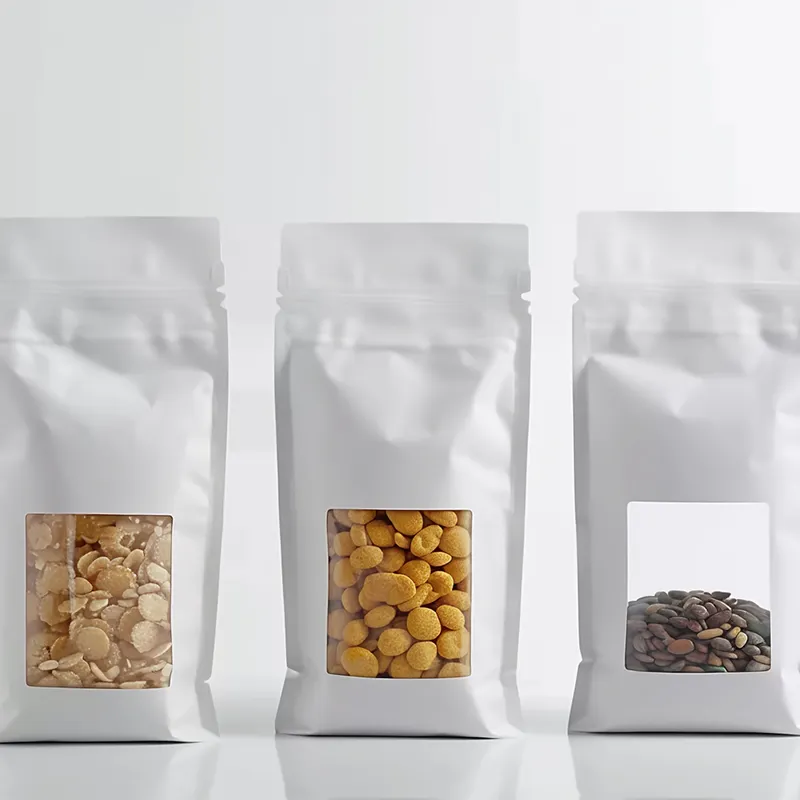 transparent kraft paper eight sided sealed bag biodegradable wholesale ziplock kraft paper bags with logo