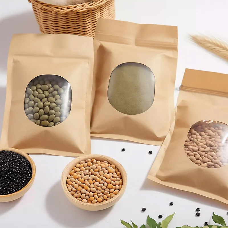 ziplock bags wholesale Sealed against moisture packaging bag kraft paper packaging for cashew nuts