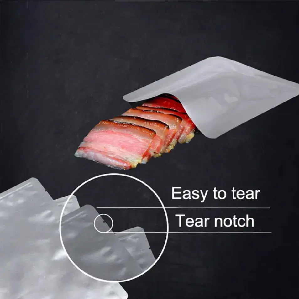 Silver Food Grade Autoclave Vacuum Heat Sealable Plain Aluminum Foil Mylar Bag Open Top Packing Bulk Food Storage Retort Pouch