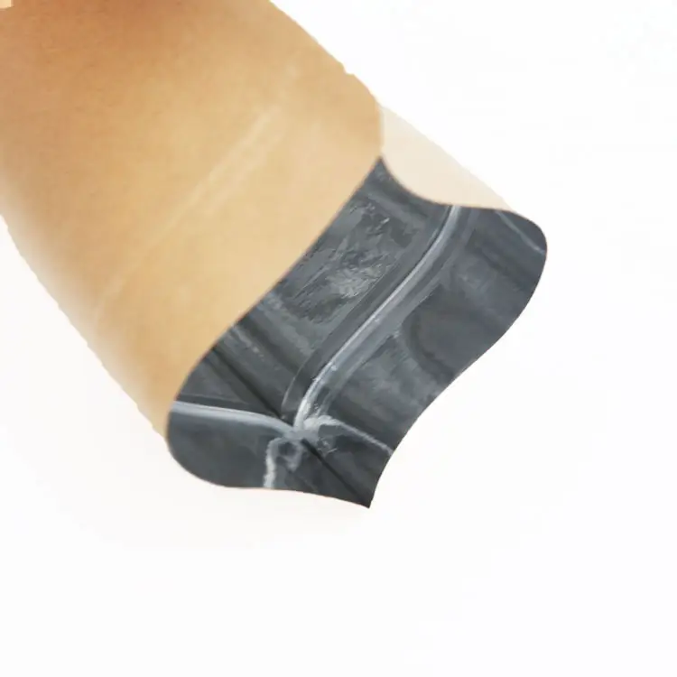 Hebeimili-Waterproof Zipper Sealed Resealable Zip Lock Food Grade Ziplock Stand Up Pouch Brown Kraft Paper Bag