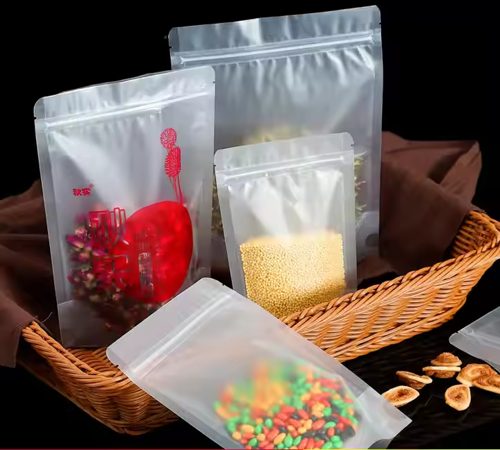 Hebeimili-Customized Resealable Transparent clear Stand up Zip Lock Plastic Bags for Food