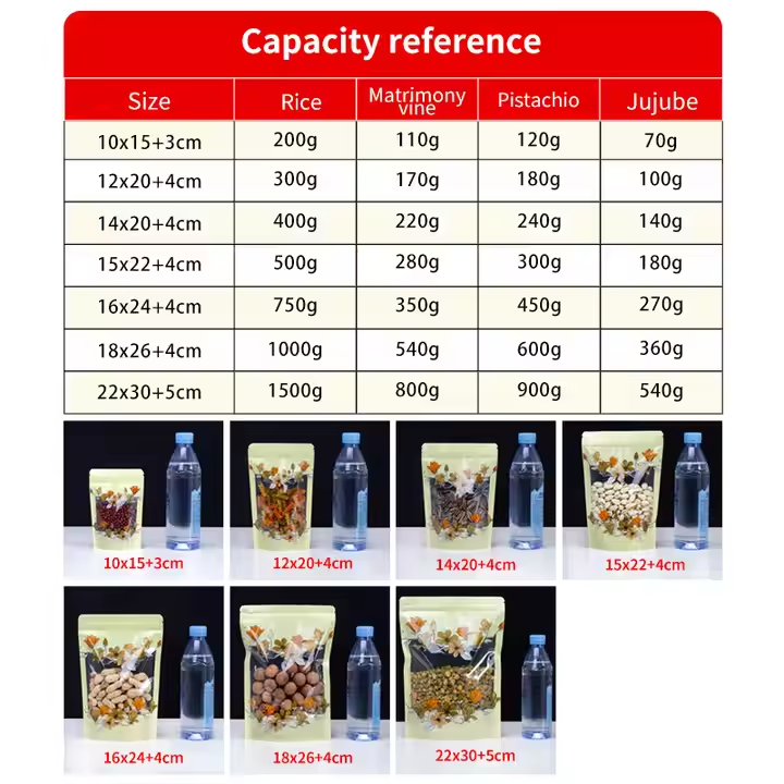 Hebeimili-Casual Food Packaging Bags peanuts Candy Melon Nuts Self-standing Bags