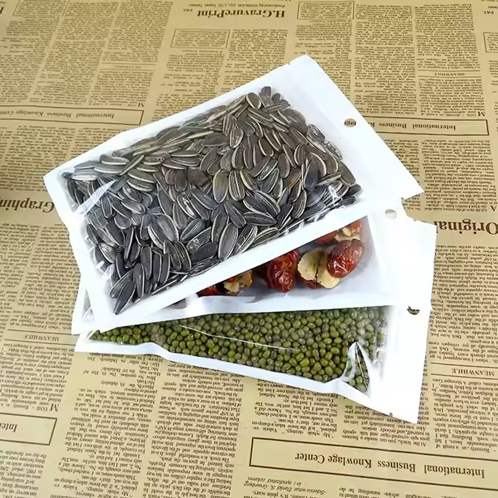 White transparent self-sealing zipper plastic retail packaging multi-bag zipper lock bag with hanging hole packaging