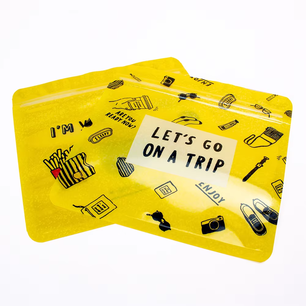 Hebeimili-Wholesale shiny transparent zipper plastic bags glossy three-sided sealed bags