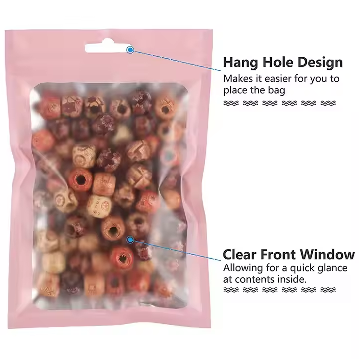 Hebeimili-Mylar Bags with Clear Window Resealable Foil Pouch Bag Odorless Storage for Food Self Sealing Folienbeutel