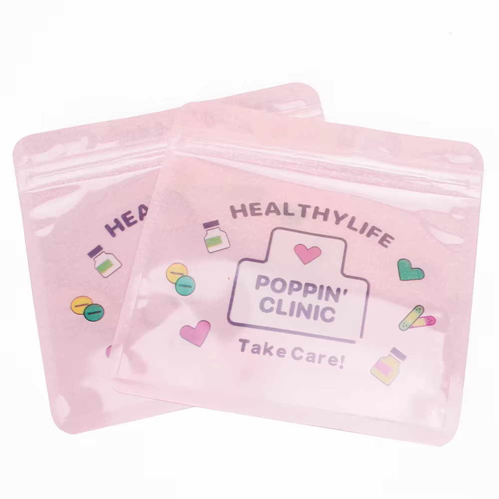 Hebeimili-Wholesale shiny transparent zipper plastic bags glossy three-sided sealed bags