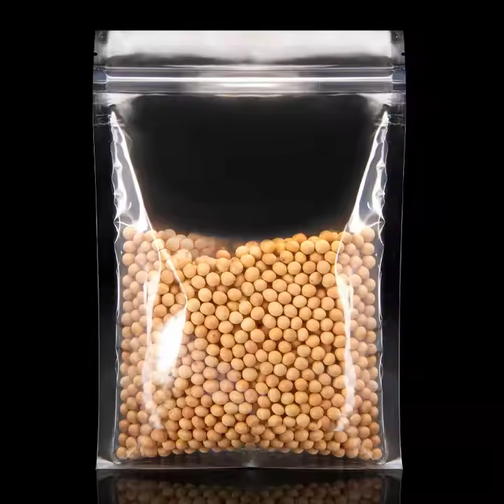 Hebeimili-In Stock and Custom Clear Transparent 3 Side Seal Flat Resealable Zip Lock Food Packaging Plastic Pouches Bags