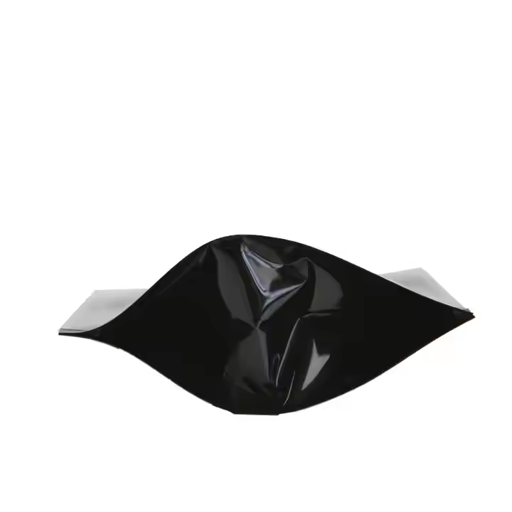 Hebeimili-Custom Print Mylar Packaging Zipper Stand up Zip Lock Pouch Black Mylar Bag With Window